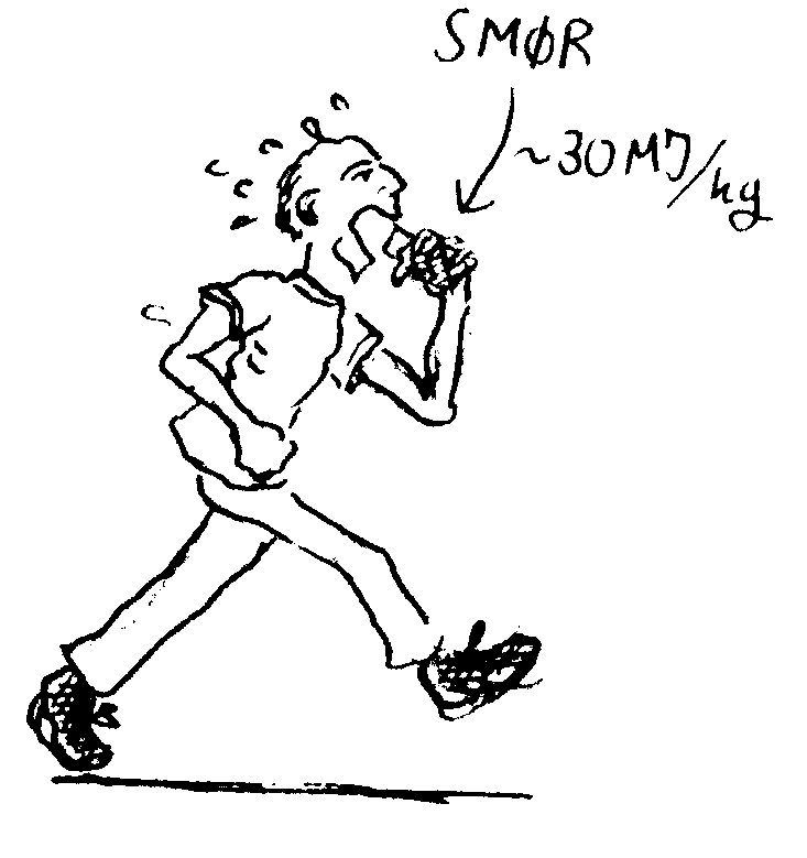 Smør er faktisk et af de mest kompakte menneskelige brændstoffer. Du kan leve en hel dag på en pakke smør, og du kan sagtens gå rundt med 20 pakker smør i en lille rygsæk. Prøv selv. Hvis du vil vide hvordan de tibetanske nomader indtog smør for at overleve, så slå Tibetan Butter Tea op. Billede